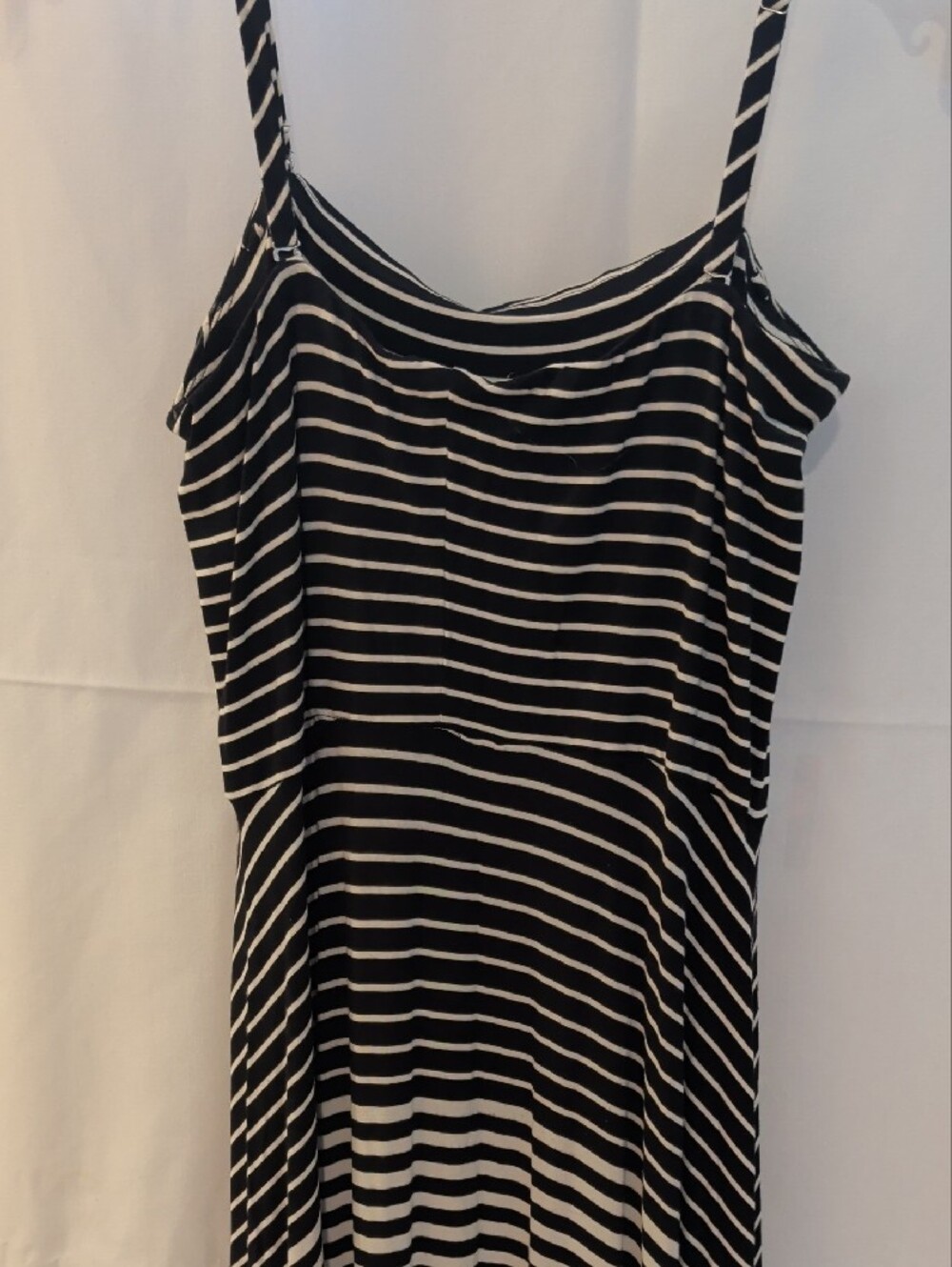 Black & White Striped Spaghetti Strap Maxi Dress - Picture 4 of 5